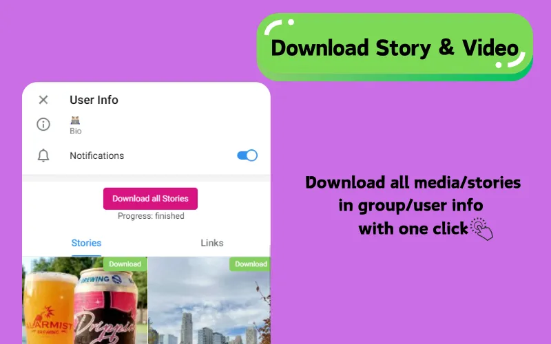 Telegram story and video downloader