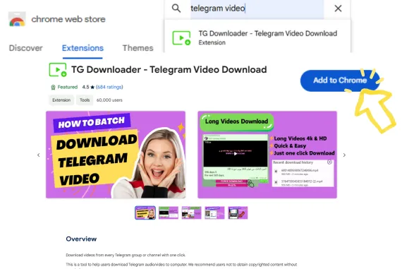 Telegram downloader preview